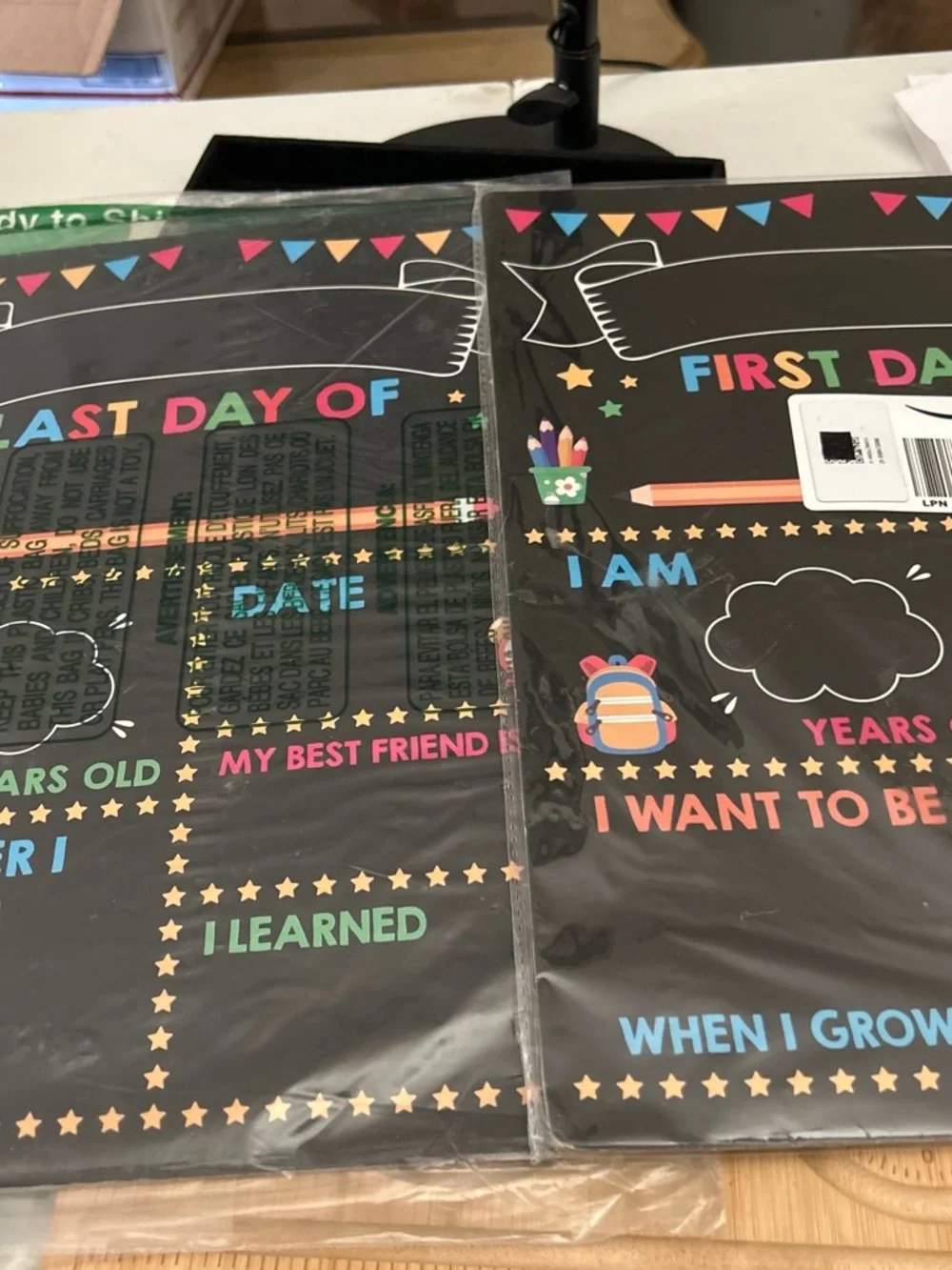 Chalkboard-Style First Day of School Sign - Black